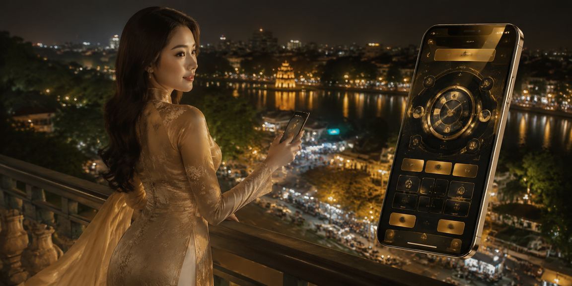 Người dùng Hà Nội trải nghiệm casino mobile trên điện thoại trong bối cảnh áo dài